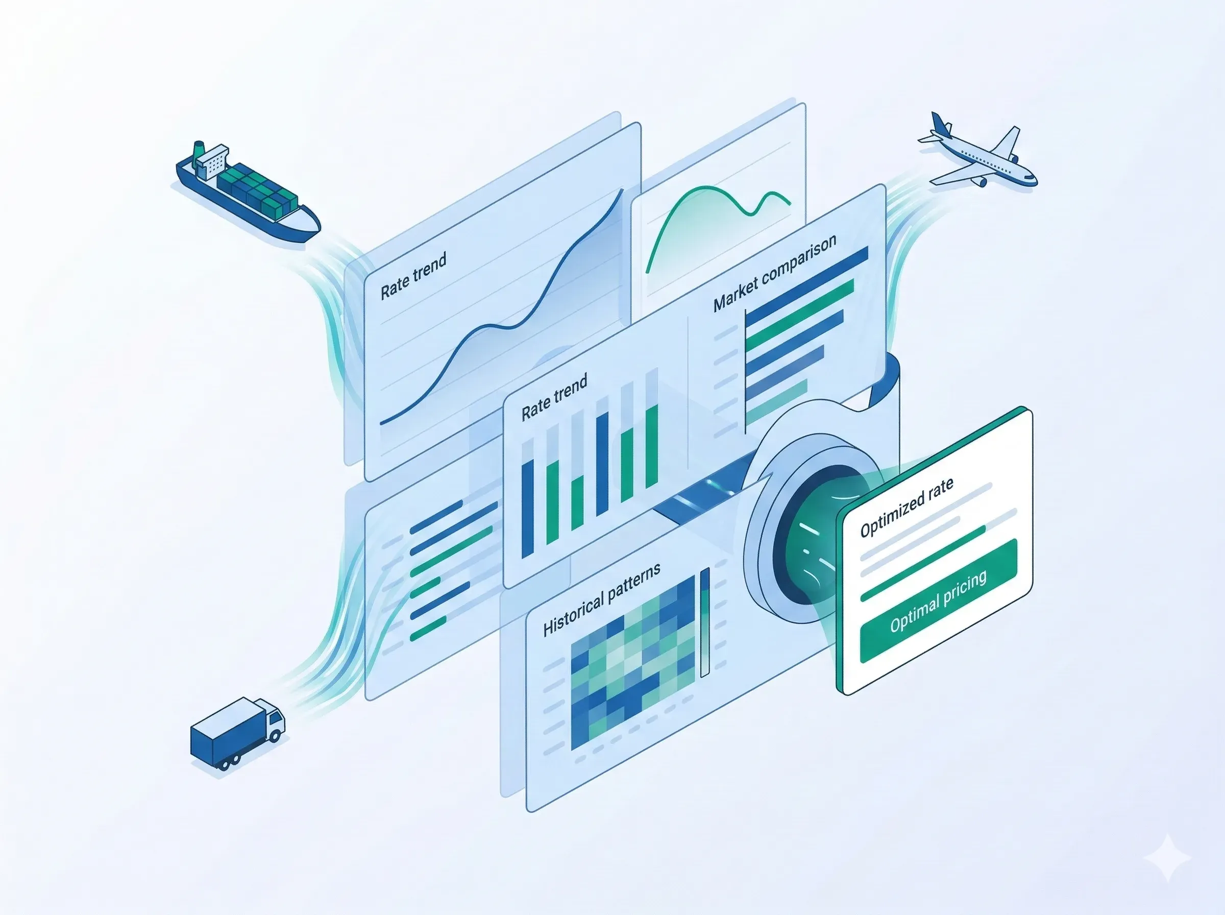 Freight pricing AI engine analyzing rates and generating competitive quotes